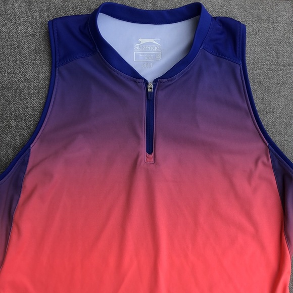 Worn once! SLAZENGER Golf Ombré 1/4 Zip Top - Picture 2 of 6